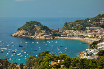 Fototapeta na wymiar View of the Costa Brava in Spain near Tossa de Mar. 