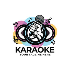 Karaoke logo design vector illustration