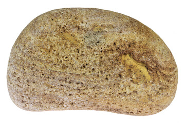 sandstone from the Baltic Sea coast in Waabs, Germany isolated on white background