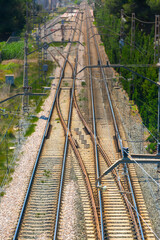 Straight train tracks and rail change