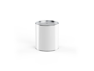 Metal paint can on white background