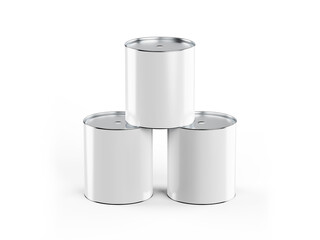 Metal paint can on white background