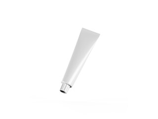 Toothpaste tube on white background