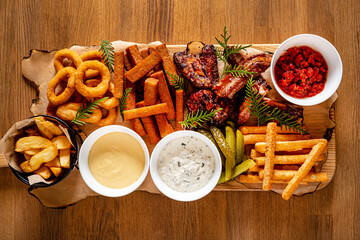 Appetizer on a plate in the bar