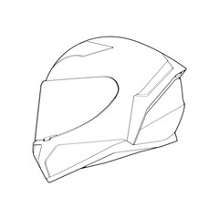 Template helmet half face, line Art helmet Vector Illustration, Line art vector, helmet Vector
