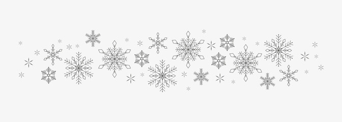 Simple vector snowflakes banner - 528564303