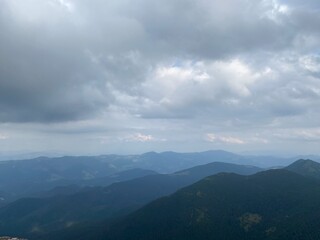 clouds in the mountains