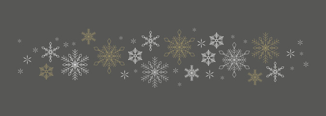Naklejka na ściany i meble Simple vector snowflakes banner