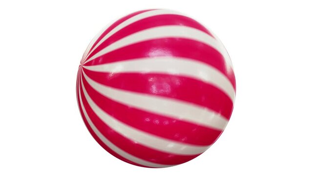 Realistic looping 3D animation of the beautiful spinning delicious striped cherry candy rendered in UHD with alpha matte