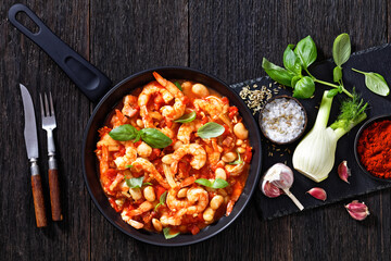 White Bean, Tomato, Fennel and Shrimp  Dinner