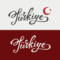 Turkey turkish turkiye typography vector