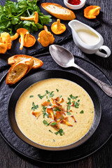 Kanttarellikeitto Finnish Chanterelle Soup in bowl