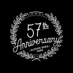 Obraz premium 57 years anniversary celebrations design template. 57th logo. Vector and illustrations. 