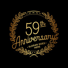 59 years anniversary celebrations design template. 59th logo. Vector and illustrations. 
