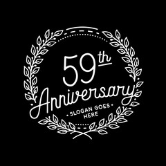 59 years anniversary celebrations design template. 59th logo. Vector and illustrations. 
