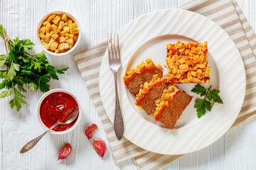 Meatloaf and Stuffing Casserole ground beef dinner