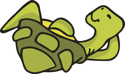 Lazy Turtle Relaxing Vector 