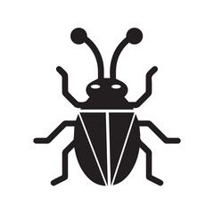 Agriculture beetle stink bug icon | Black Vector illustration |