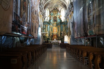 Fototapeta na wymiar The interior of one of the churches in the city of Przemysl in Poland.