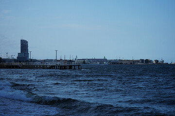 Coastline in the Baltic Gulf in the city of Gdynia.