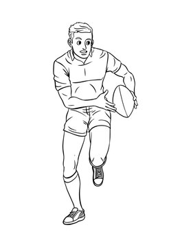 Rugby Isolated Coloring Page For Kids