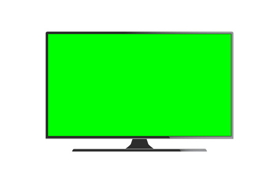 Television Green Screen Display Icon Illustration Modern TV Black Frame