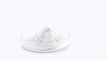 Zinc sulfate, colorless crystalline chemical compound, mineral, food supplement, isolated white...