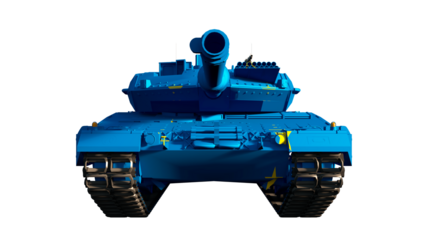 tanks painted with flag