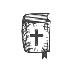 book religious vector sketch isolated