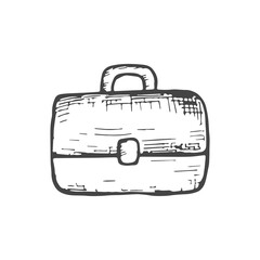 briefcase vector sketch hand drawing illustration