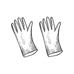cleaning gloves vector. sketch isolated