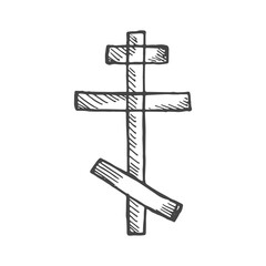 cross christian vector sketch isolated