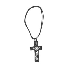 cross on a rope vector sketch isolated