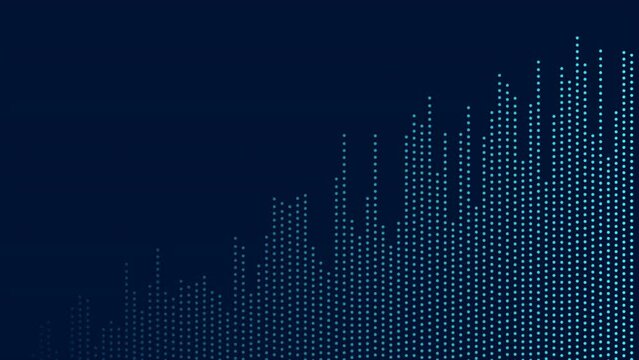 Abstract blue growing financial graph chart background. Seamless looping dotted lines tech motion design. Video animation Ultra HD 4K 3840x2160