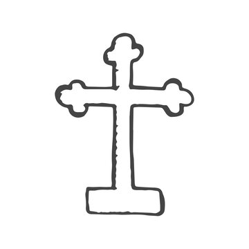 cross christian vector sketch isolated