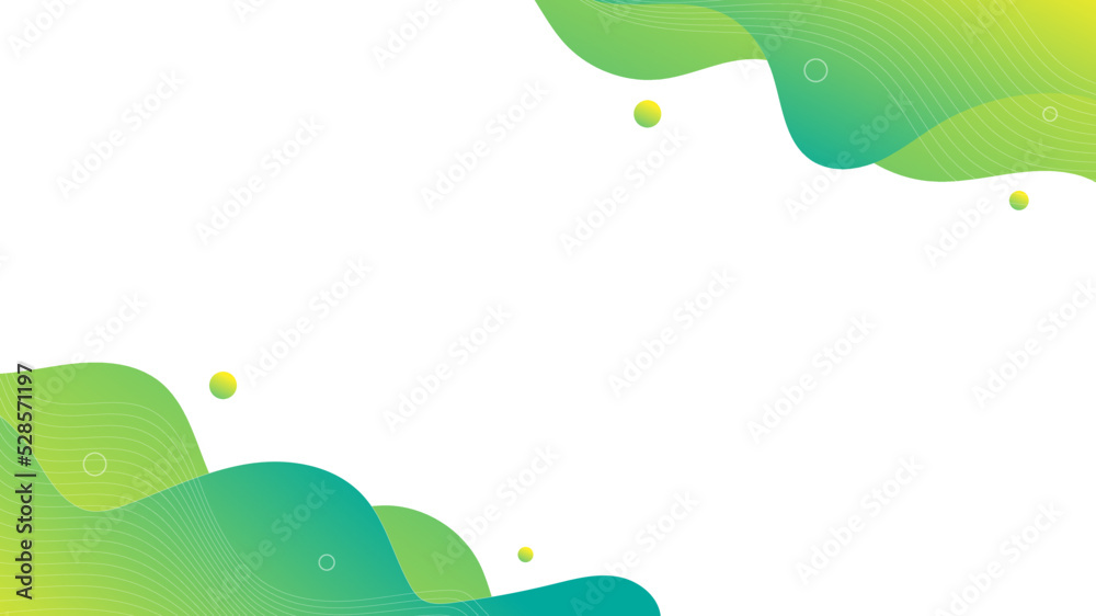 Canvas Prints modern abstract background with retro memphis wave fluid liquid green tosca yellow color
