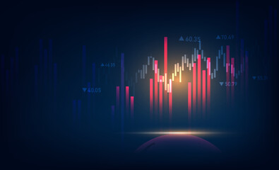World business graph or chart stock market or forex trading graph in graphic concept suitable for financial investment or Economic trends business,graph candlestick,Abstract background.