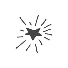 the star shines brightly. sketch vector illustration