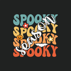 Spooky Season. Halloween T-Shirt Design, Posters, Greeting Cards, Textiles, and Sticker Vector Illustration