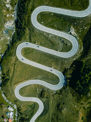 road transportation technology, mobility concept of traffic through the swiss alps, julierpass pass...