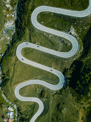road transportation technology, mobility concept of traffic through the swiss alps, julierpass pass street,