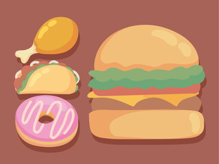 set of fast food