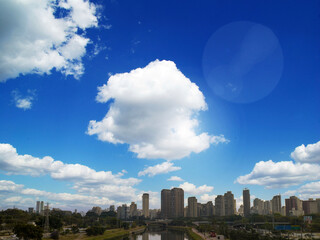Fototapeta premium Foto aérea de prédios comerciais em São Paulo