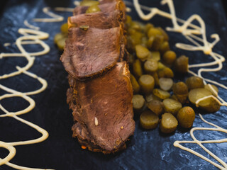 delicious and fresh meat dinner at hotel buffet