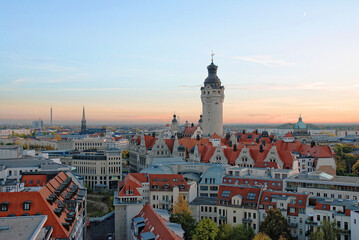 Leipzig Germany panorama view from the Thomas church
