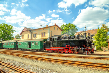 Lössnitzgrundbahn, Radebeul, Schmalspurbahn, Sachsen, Deutschland 