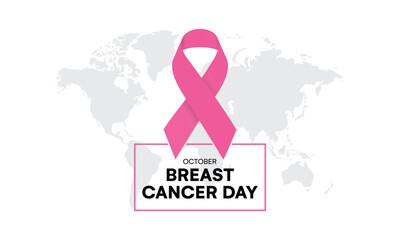 Obraz premium National breast cancer awareness month, pink ribbon, Breast cancer ribbon, world Breast cancer day, October cancer day, Medical campaign vector background, Breast Cancer, Every year in October