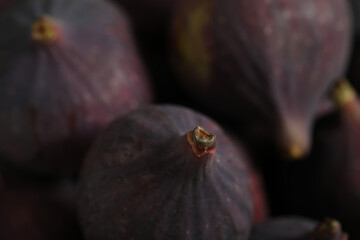 Tasty fresh figs as background, closeup view