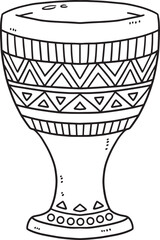 Fototapeta na wymiar Kwanzaa Unity Cup Isolated Coloring Page for Kids