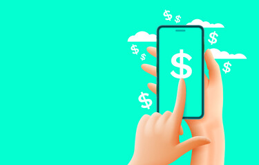 Smart phone app service, dollars action online, financial tablet. Vector